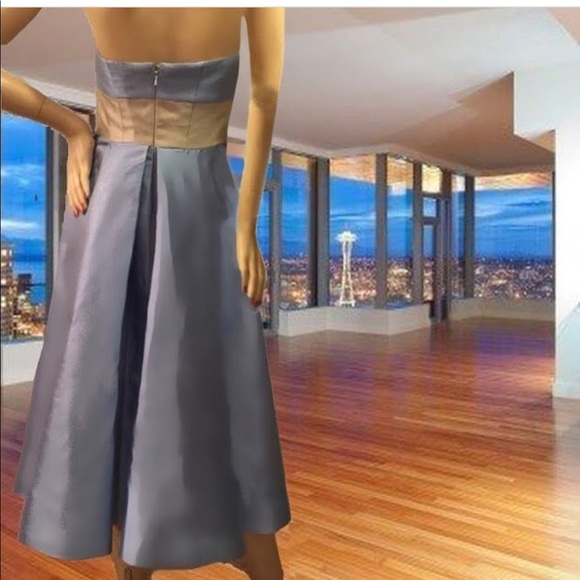 Luly Yang Couture Strapless Silk Full Skirt Dress - Picture 6 of 8